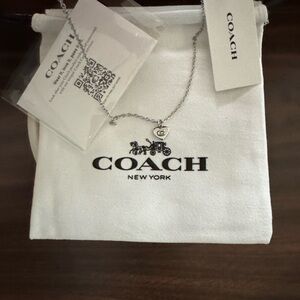 Coach Heart Pendant Silver Necklace